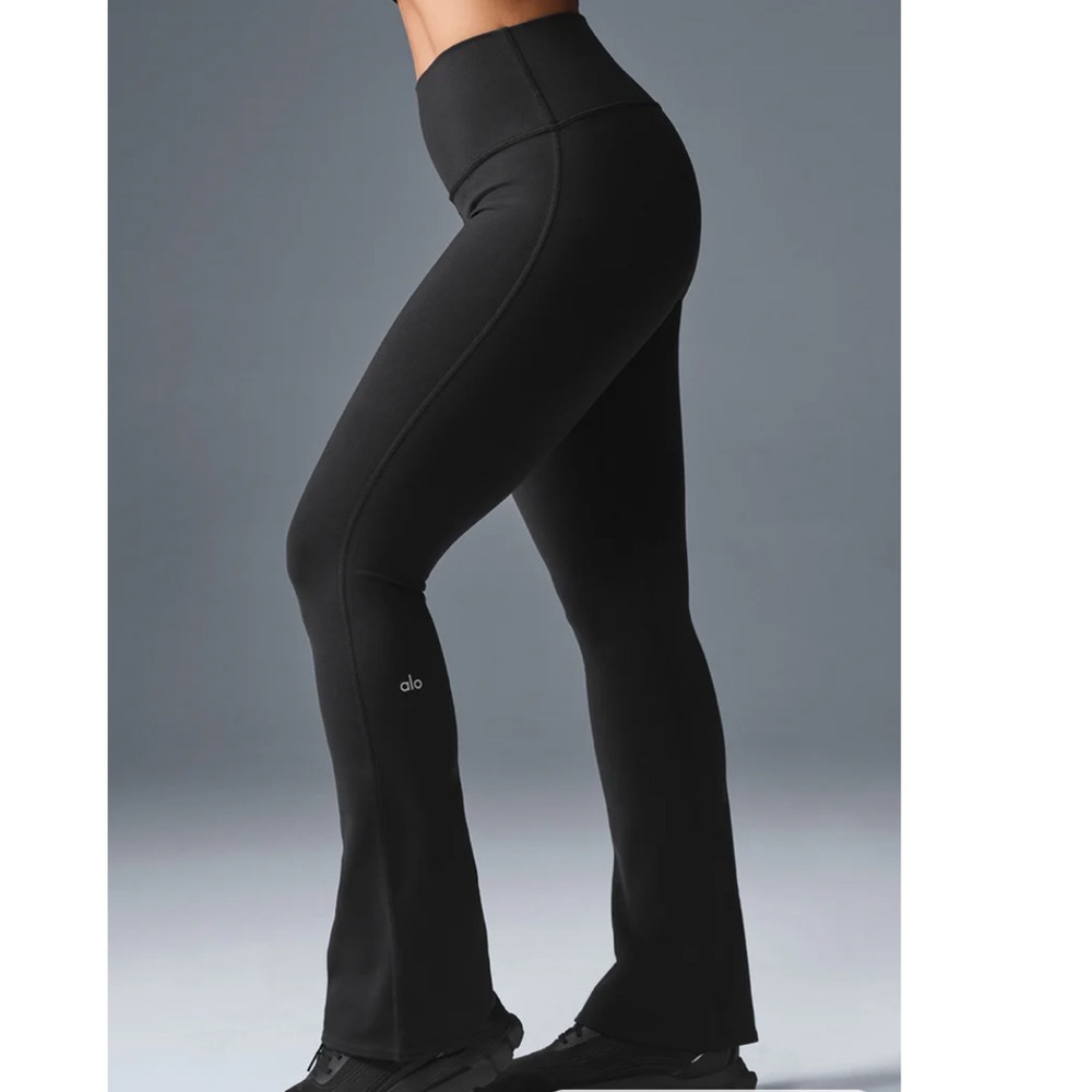 ALO Yoga Jet Black High-Waist Flare Leggings